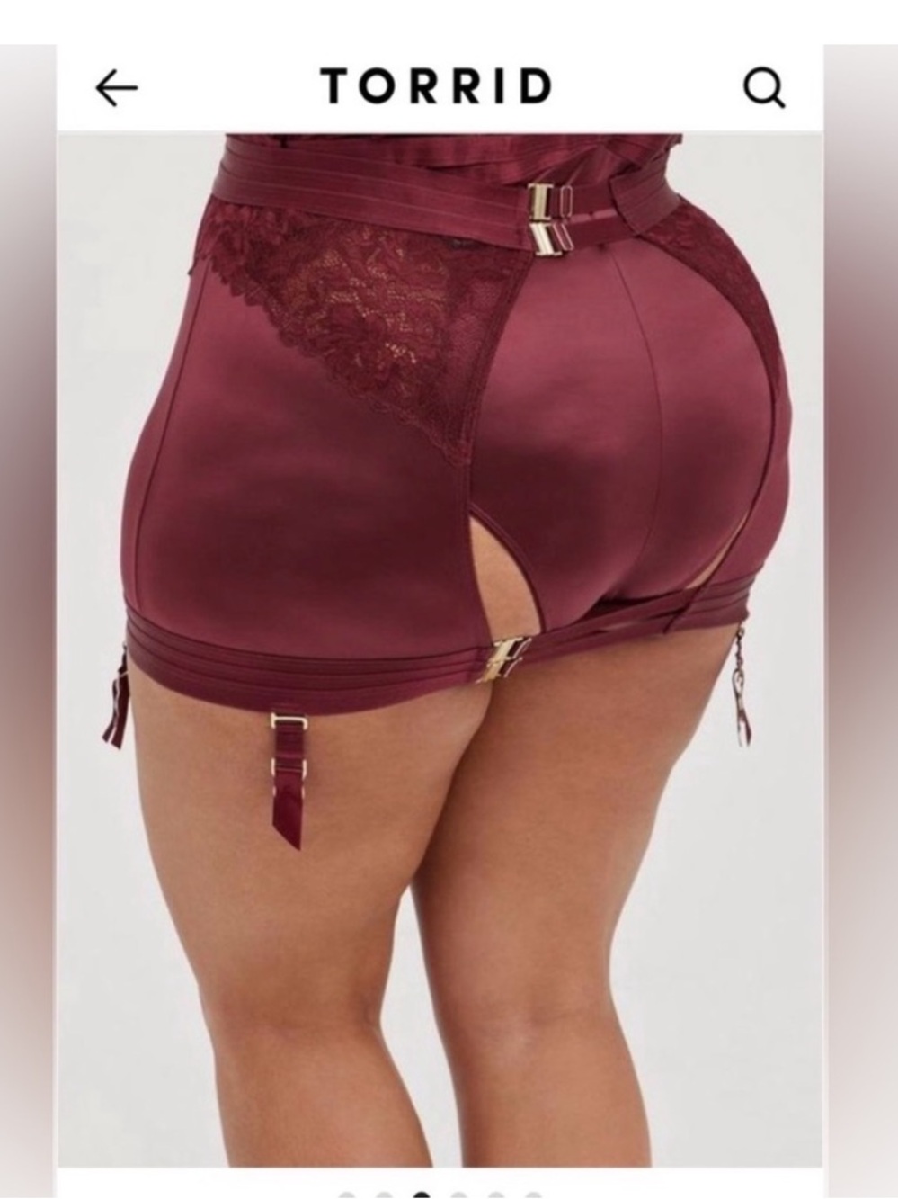 torrid Burgundy Satin & Lace Garter Skirt
